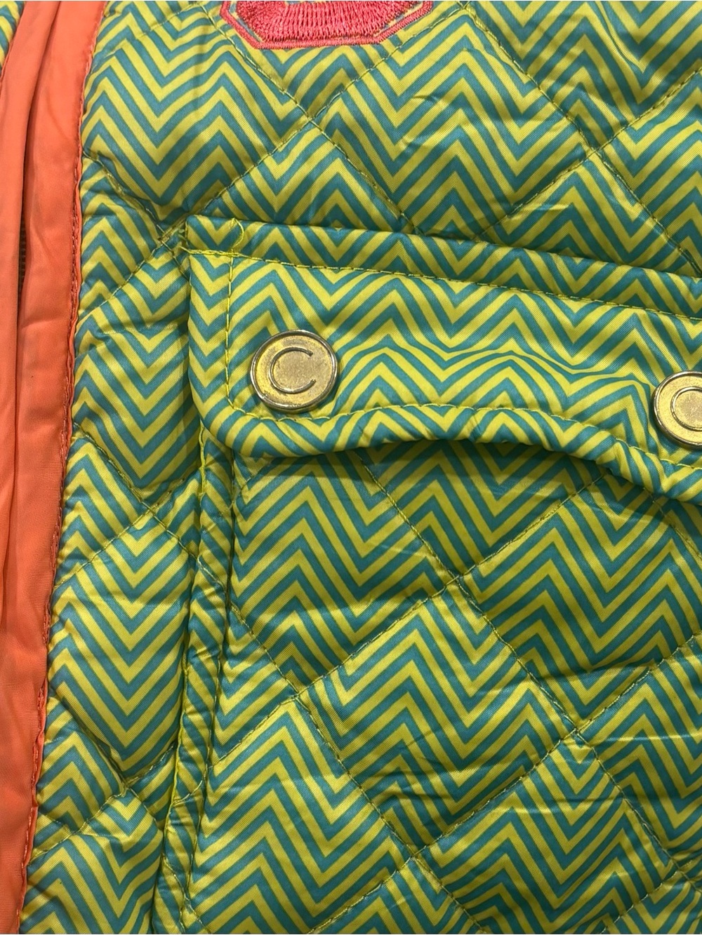 COOGI Kids Green Chevron Vest with Orange Trim girls 18m fall outdoor active - Picture 8 of 8